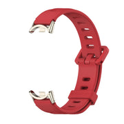 For Xiaomi Mi Band 8 / 9 / 9 NFC Mijobs Flat Hole Breathable Silicone Watch Band(Red+Light Gold)
