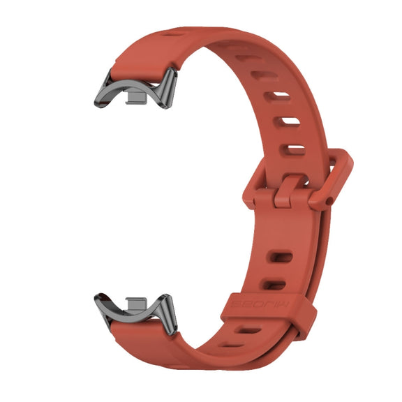 For Xiaomi Mi Band 8 / 9 / 9 NFC Mijobs Flat Hole Breathable Silicone Watch Band(Orange+Black)
