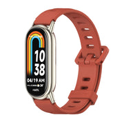 For Xiaomi Smart Band 10 / 9 / 8 Mijobs Flat Hole Breathable Silicone Watch Band(Orange+Light Gold)