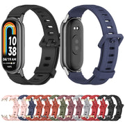 For Xiaomi Mi Band 8 / 9 / 9 NFC Mijobs Flat Hole Breathable Silicone Watch Band(Black)