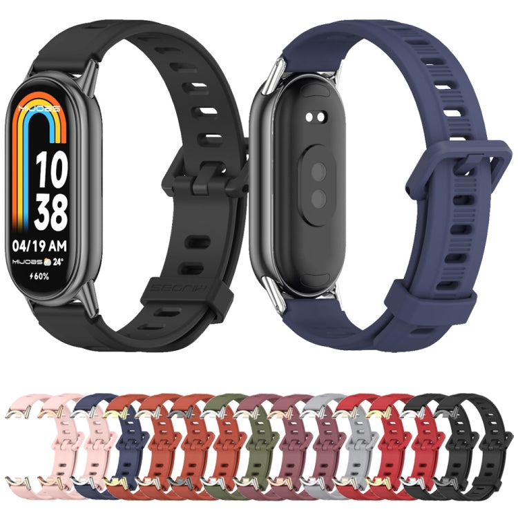 For Xiaomi Mi Band 8 / 9 / 9 NFC Mijobs Flat Hole Breathable Silicone Watch Band(Black)