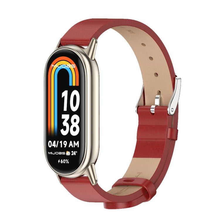 For Xiaomi Smart Band 10 / 9 / 8 Mijobs Microfiber PU Leather Watch Band(Red Light Gold) - free shipping - PMC TechLife - Order now!