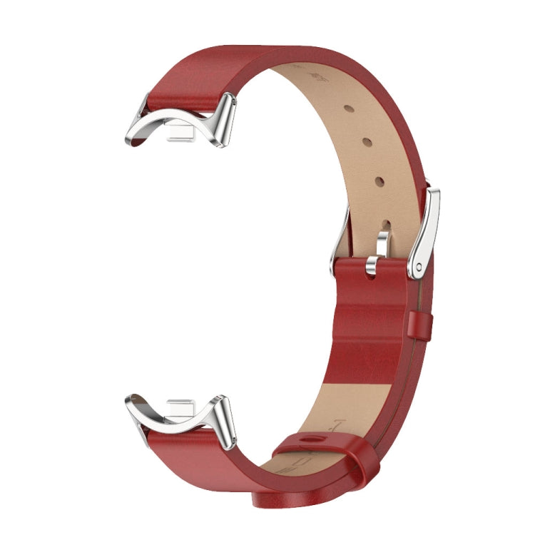 For Xiaomi Smart Band 10 / 9 / 8 Mijobs Microfiber PU Leather Watch Band(Red Silver) - free shipping - PMC TechLife - Order now!
