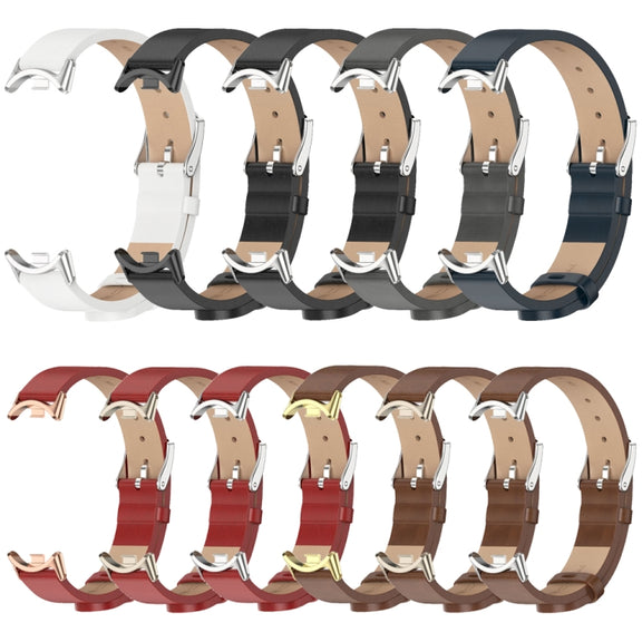 For Xiaomi Smart Band 10 / 9 / 8 Mijobs Microfiber PU Leather Watch Band(Red Silver)