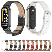 For Xiaomi Mi Band 8 / 9 / 9 NFC Mijobs Microfiber PU Leather Watch Band(Blue Silver)