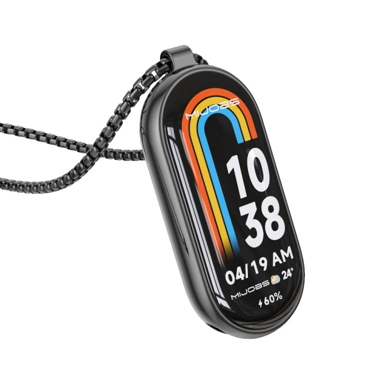For Xiaomi Mi Band 8 Mijobs Metal Pendant Stainless Steel Watch Necklace(Black) -  by MIJOBS | Online Shopping South Africa | PMC TechLife