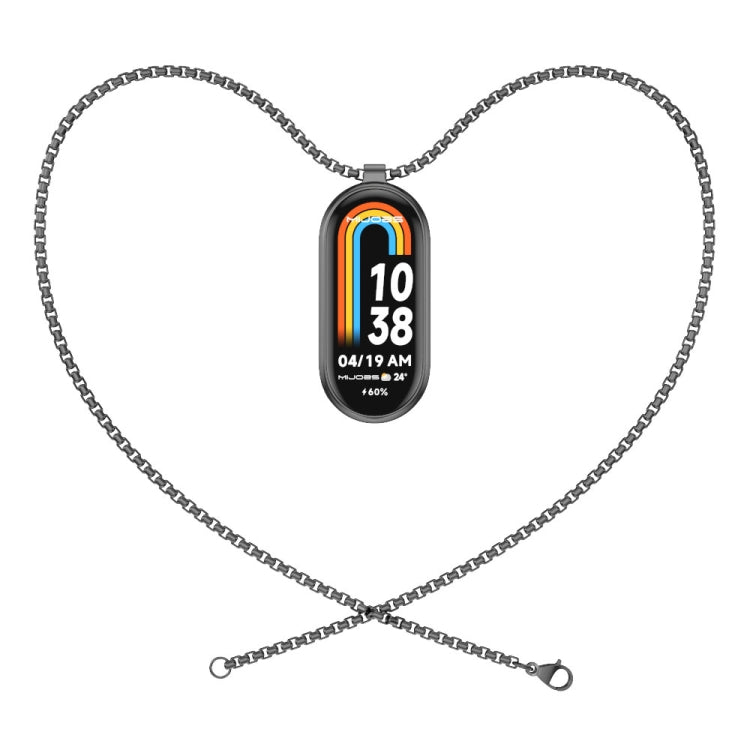 For Xiaomi Mi Band 8 Mijobs Metal Pendant Stainless Steel Watch Necklace(Black) -  by MIJOBS | Online Shopping South Africa | PMC TechLife