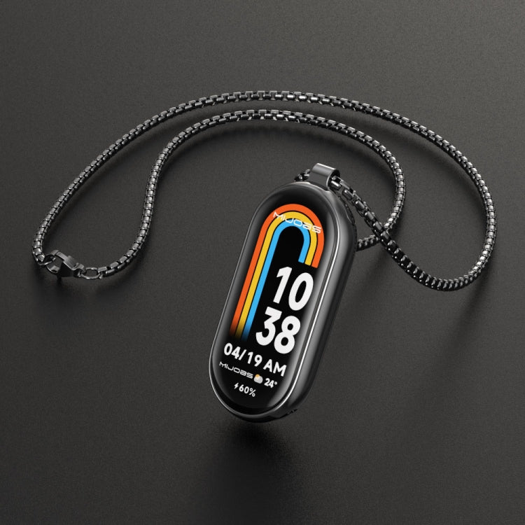 For Xiaomi Mi Band 8 Mijobs Metal Pendant Stainless Steel Watch Necklace(Black) -  by MIJOBS | Online Shopping South Africa | PMC TechLife