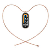 For Xiaomi Mi Band 8 / 9 / 9 NFC Mijobs Metal Pendant Stainless Steel Watch Necklace(Rose Gold)