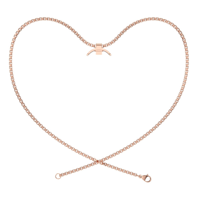 For Xiaomi Mi Band 8 / 9 / 9 NFC Mijobs Metal Pendant Stainless Steel Watch Necklace(Rose Gold)