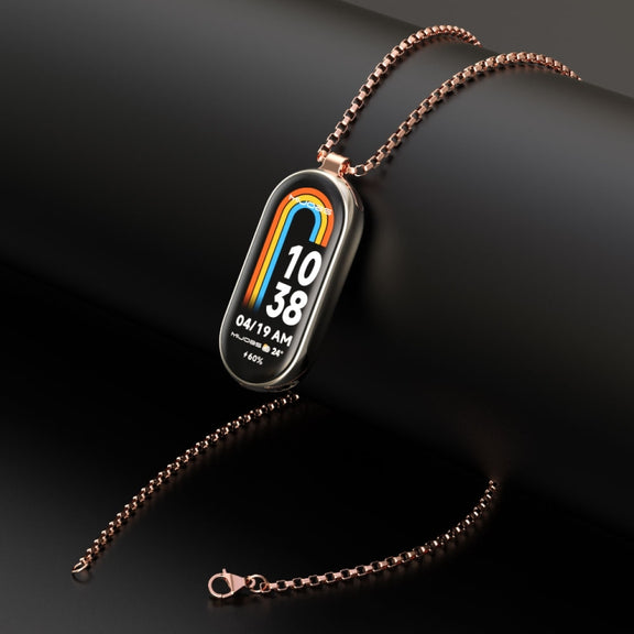 For Xiaomi Mi Band 8 / 9 / 9 NFC Mijobs Metal Pendant Stainless Steel Watch Necklace(Rose Gold)