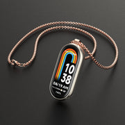 For Xiaomi Mi Band 8 / 9 / 9 NFC Mijobs Metal Pendant Stainless Steel Watch Necklace(Rose Gold)