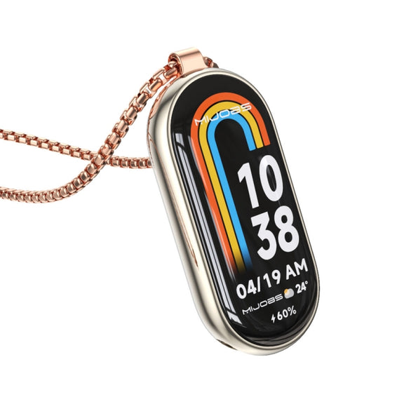 For Xiaomi Mi Band 8 / 9 / 9 NFC Mijobs Metal Pendant Stainless Steel Watch Necklace(Rose Gold)
