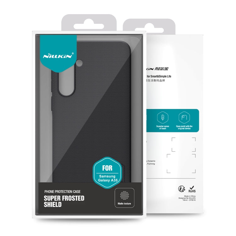 For Samsung Galaxy A35 NILLKIN Frosted PC Phone Case(Black) - Galaxy Phone Cases by NILLKIN | Online Shopping South Africa | PMC TechLife | Buy Now Pay Later Mobicred