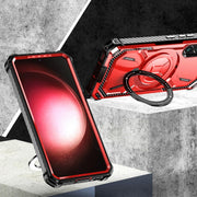 For Samsung Galaxy S22 5G Armor Series Holder Phone Case(Red)
