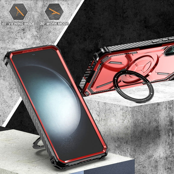 For Samsung Galaxy S22+ 5G Armor Series Holder Phone Case(Black)