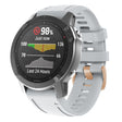 For Garmin Fenix 7S / 6S Pro / 5S Plus 20mm Rose Gold Buckle Silicone Watch Band(White) - Watch Bands by PMC TechLife | Online Shopping South Africa | PMC TechLife