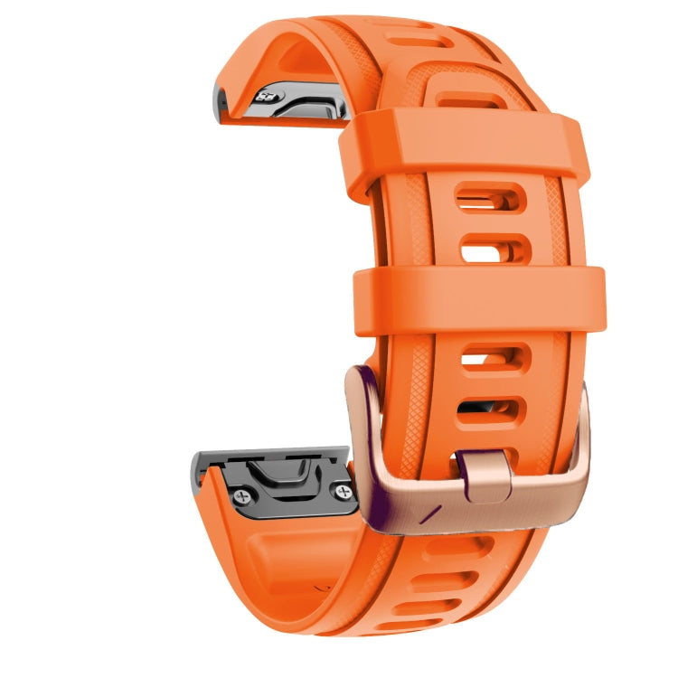 For Garmin Fenix 7S / 6S Pro / 5S Plus 20mm Rose Gold Buckle Silicone Watch Band(Orange) - Watch Bands by PMC TechLife | Online Shopping South Africa | PMC TechLife