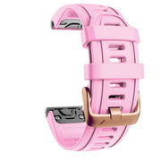 For Garmin Fenix 7S / 6S Pro / 5S Plus 20mm Rose Gold Buckle Silicone Watch Band(Pink)