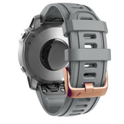 For Garmin Fenix 7S / 6S Pro / 5S Plus 20mm Rose Gold Buckle Silicone Watch Band(Grey)