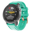 For Garmin Fenix 7S / 6S Pro / 5S Plus 20mm Rose Gold Buckle Silicone Watch Band(Teal Green) - Watch Bands by PMC TechLife | Online Shopping South Africa | PMC TechLife