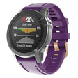 For Garmin Fenix 7S / 6S Pro / 5S Plus 20mm Rose Gold Buckle Silicone Watch Band(Purple) - Watch Bands by PMC TechLife | Online Shopping South Africa | PMC TechLife