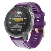 For Garmin Fenix 7S / 6S Pro / 5S Plus 20mm Rose Gold Buckle Silicone Watch Band(Purple)
