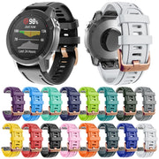 For Garmin Fenix 7S / 6S Pro / 5S Plus 20mm Rose Gold Buckle Silicone Watch Band(Pink)