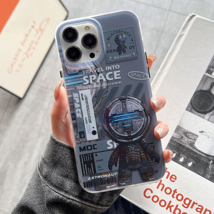 For iPhone 14 Pro Max Dual-side IMD Astronaut Frosted Phone Case(Blue Grey) - free shipping - PMC TechLife - Order now!