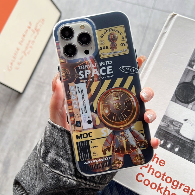 For iPhone 12 Pro Dual-side IMD Astronaut Frosted Phone Case(Black Gold) - free shipping - PMC TechLife - Order now!