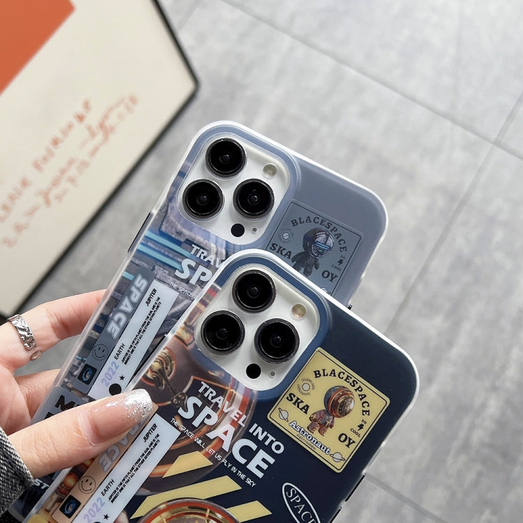 For iPhone 14 Pro Max Dual-side IMD Astronaut Frosted Phone Case(Blue Grey) - free shipping - PMC TechLife - Order now!