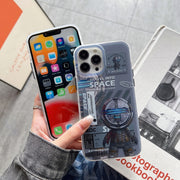 For iPhone 13 Dual-side IMD Astronaut Frosted Phone Case(Blue Grey)