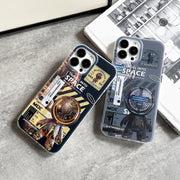 For iPhone 12 Pro Dual-side IMD Astronaut Frosted Phone Case(Black Gold)