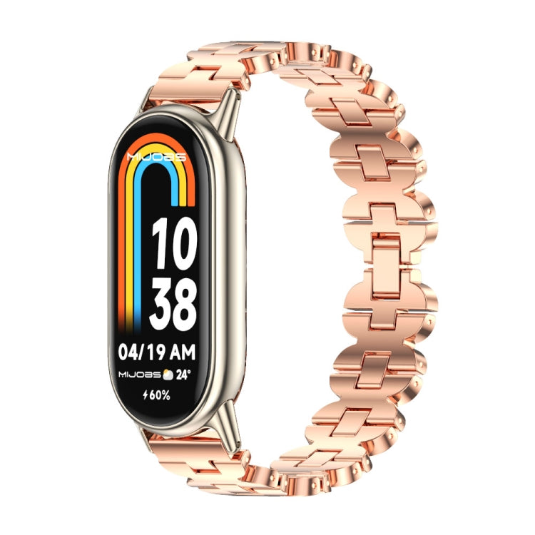 For Xiaomi Smart Band 10 / 9 / 8 Mijobs Bone Chain Stainless Steel Watch Band(Rose Gold+Light Gold) - free shipping - PMC TechLife - Order now!