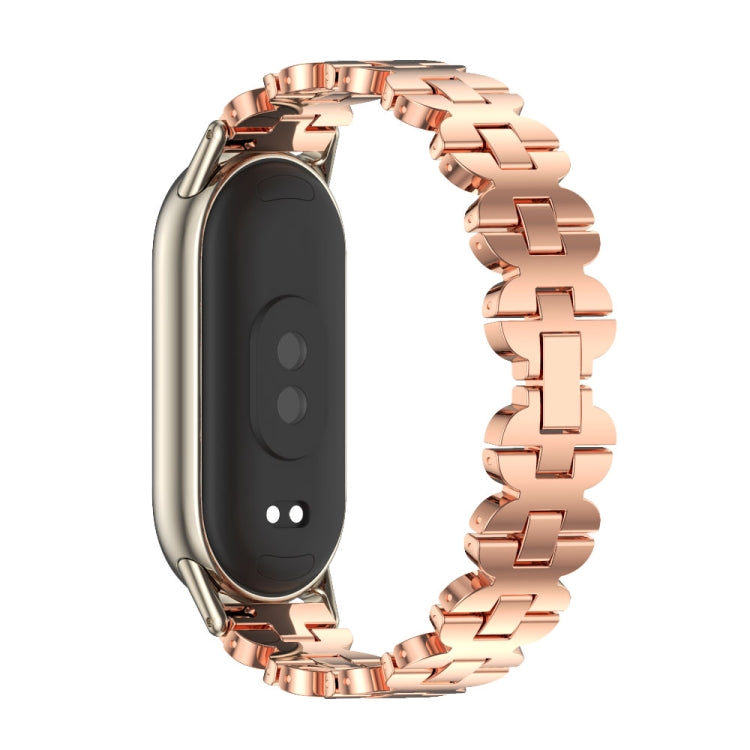 For Xiaomi Smart Band 10 / 9 / 8 Mijobs Bone Chain Stainless Steel Watch Band(Rose Gold+Light Gold) - free shipping - PMC TechLife - Order now!