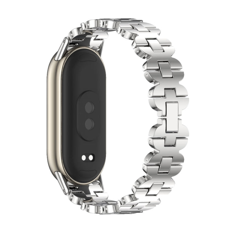 For Xiaomi Mi Band 8 / 9 / 9 NFC Mijobs Bone Chain Stainless Steel Watch Band(Silver) - Watch Bands by MIJOBS | Online Shopping South Africa | PMC TechLife | Buy Now Pay Later Mobicred