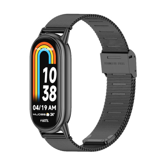 For Xiaomi Smart Band 10 / 9 / 8 Mijobs Milan Buckle Metal Stainless Steel Watch Band(Black) - free shipping - PMC Jewellery - Order now!