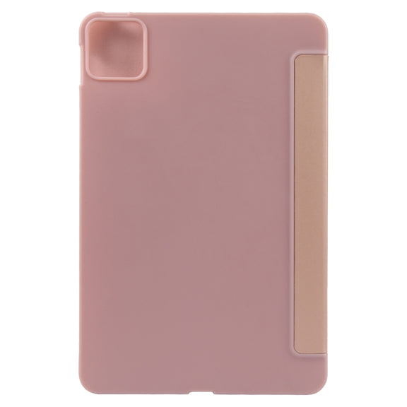 For Xiaomi Pad 6 / Pad 6 Pro Three-fold Holder Flip Tablet Leather Case(Rose Gold)