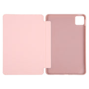 For Xiaomi Pad 6 / Pad 6 Pro Three-fold Holder Flip Tablet Leather Case(Rose Gold)