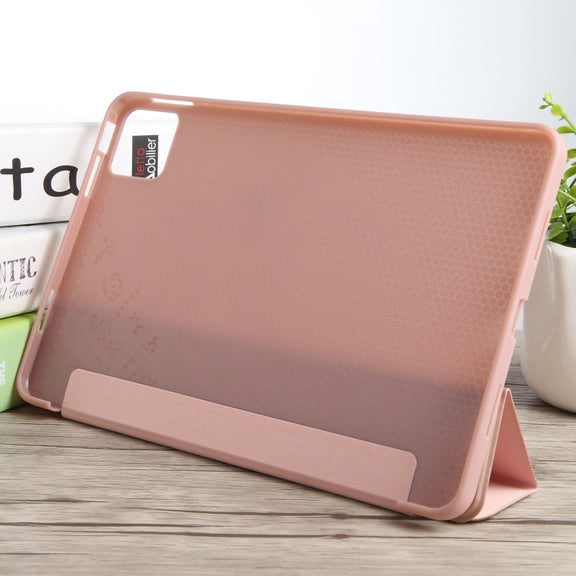 For Xiaomi Pad 6 / Pad 6 Pro Three-fold Holder Flip Tablet Leather Case(Rose Gold)
