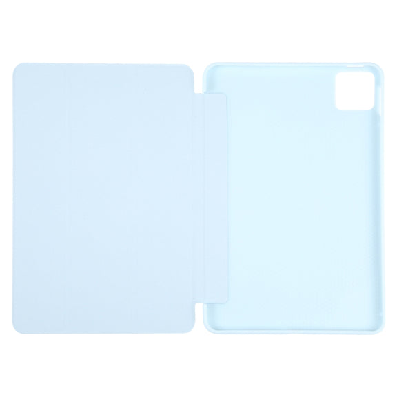 For Xiaomi Pad 6 / Pad 6 Pro Three-fold Holder Flip Tablet Leather Case(Sky Blue)