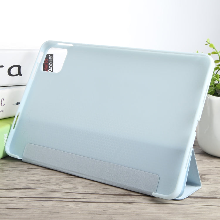 For Xiaomi Pad 6 / Pad 6 Pro Three-fold Holder Flip Tablet Leather Case(Sky Blue)