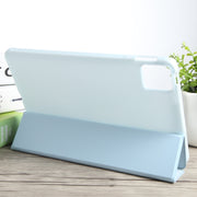 For Xiaomi Pad 6 / Pad 6 Pro Three-fold Holder Flip Tablet Leather Case(Sky Blue)