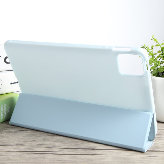 For Xiaomi Pad 6 / Pad 6 Pro Three-fold Holder Flip Tablet Leather Case(Sky Blue)