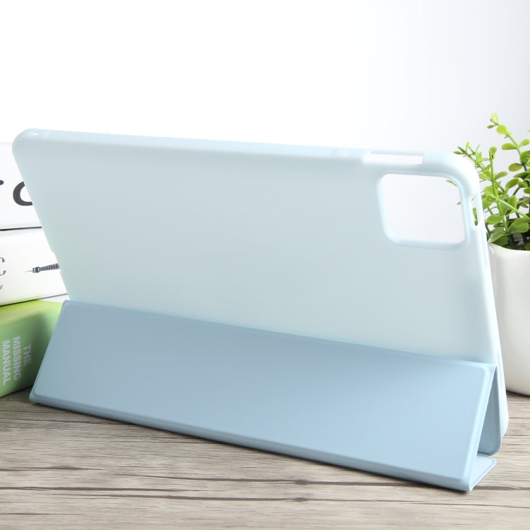 For Xiaomi Pad 6 / Pad 6 Pro Three-fold Holder Flip Tablet Leather Case(Sky Blue)