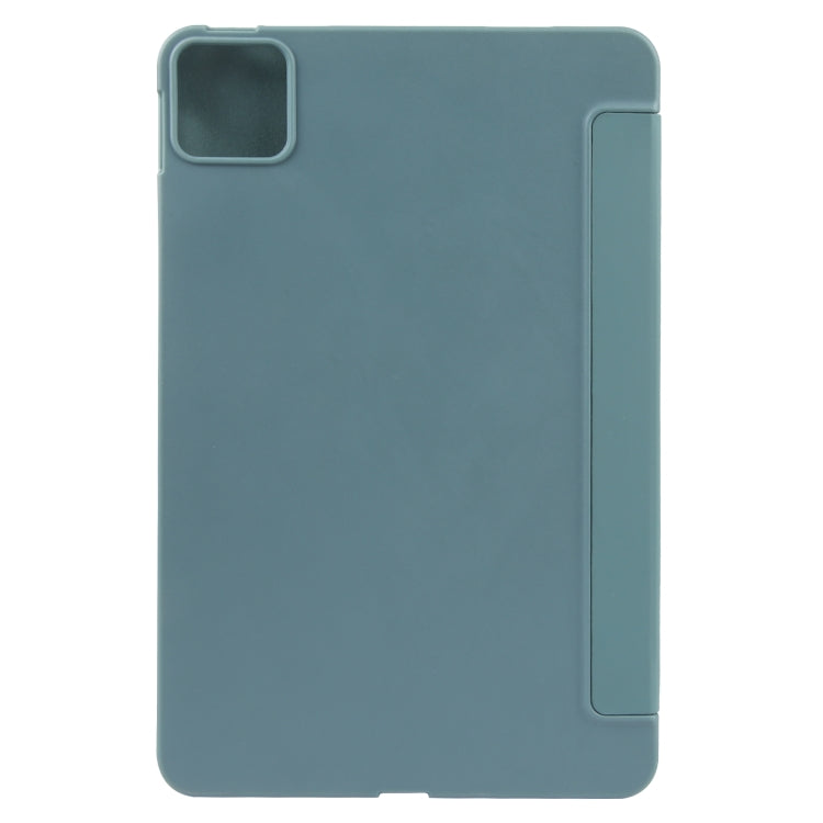 For Xiaomi Pad 6 / Pad 6 Pro Three-fold Holder Flip Tablet Leather Case(Dark Green)