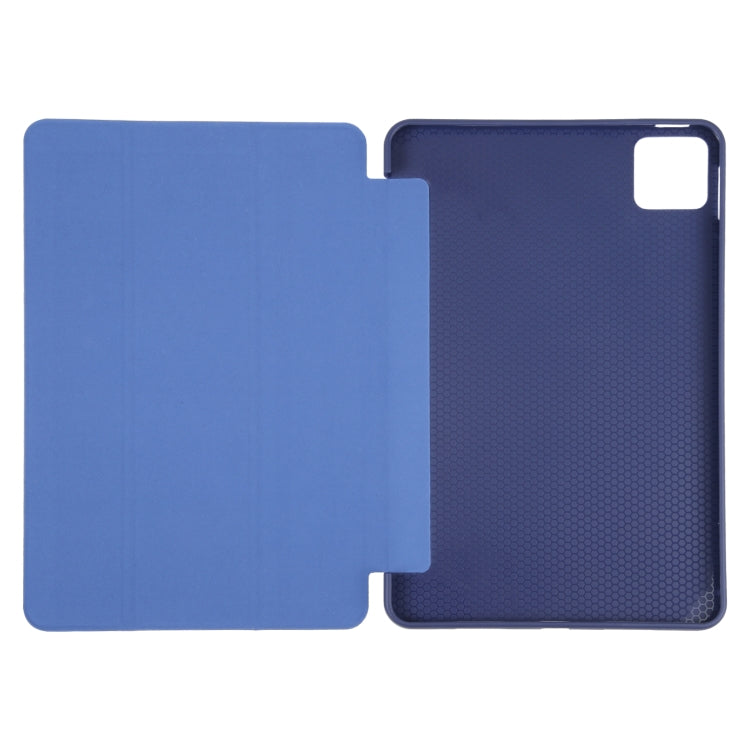 For Xiaomi Pad 6 / Pad 6 Pro Three-fold Holder Flip Tablet Leather Case(Dark Blue) - free shipping - PMC TechLife - Order now!
