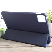 For Xiaomi Pad 6 / Pad 6 Pro Three-fold Holder Flip Tablet Leather Case(Dark Blue)