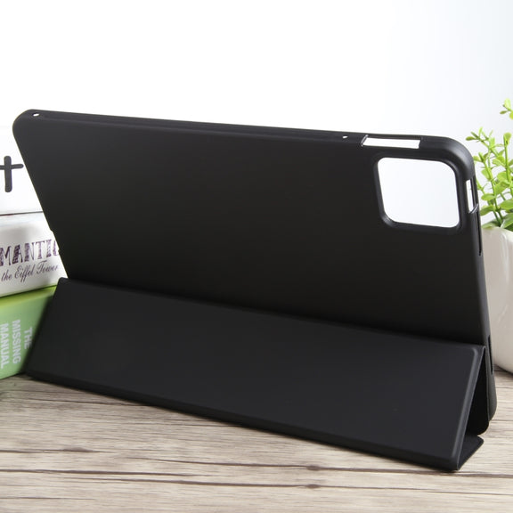 For Xiaomi Pad 6 / Pad 6 Pro Three-fold Holder Flip Tablet Leather Case(Black)