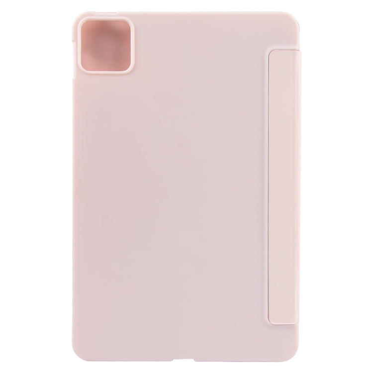 For Xiaomi Pad 6 / Pad 6 Pro Three-fold Holder Flip Tablet Leather Case(Light Pink)